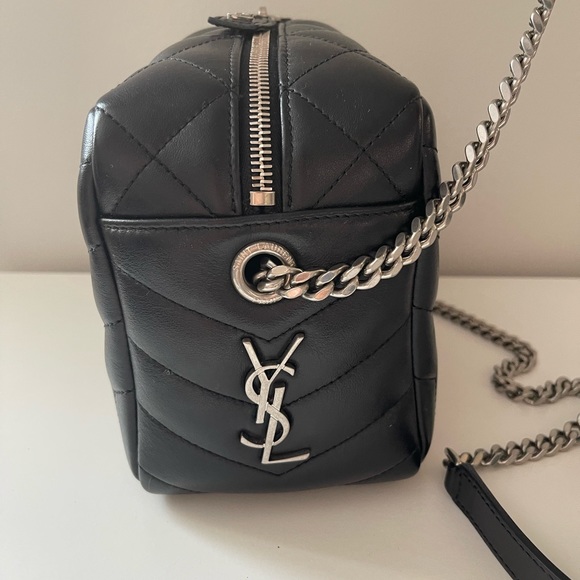 Saint Laurent YSL Small Quilted Loulou Bowling Camera Bag Gunmetal HW - Picture 1 of 13